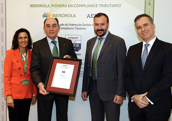 Foto Iberdrola, empresa española pionera en la obtención del certificado de AENOR a su Sistema de Gestión de ‘Compliance’ Tributario.